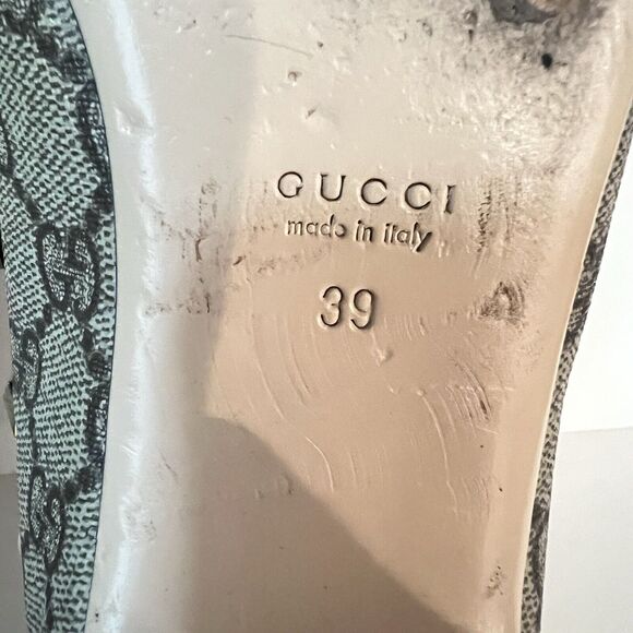 Gucci GG Monogram Lexi Supreme Pearl Lips Stars Bow Brown Ballet Flats SZ EU 39 - Picture 8 of 16